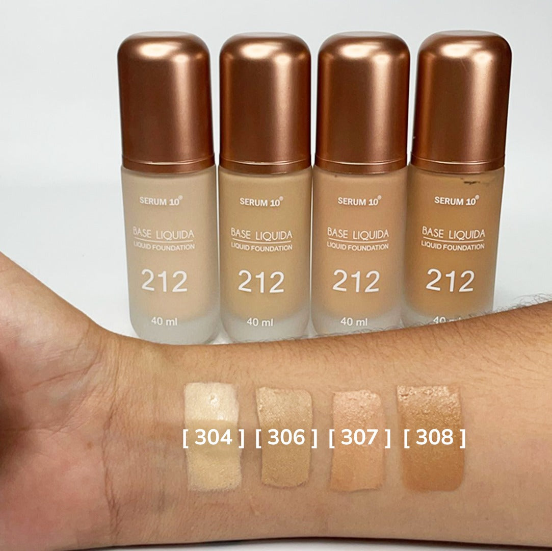 Base Líquida Serum 10® 212 – Luminosidad y Protección Todo el Día