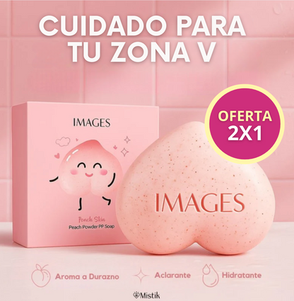 2 Jabones Peachy Clean para tu Zona V - Aclarante Hipoalergénico con Aroma a Durazno 🍑